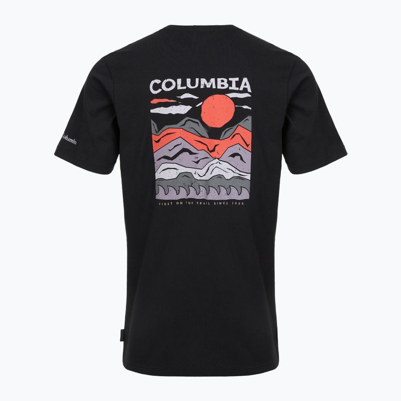 Pánské trekové tričko Columbia Explorers Canyon Back black/peaks and waves 2