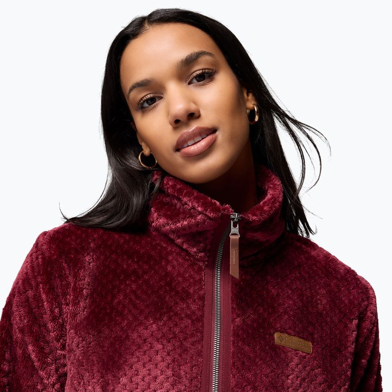 Dámská fleecová bunda Columbia Fire Side II Sherpa Full Zip rich wine 6