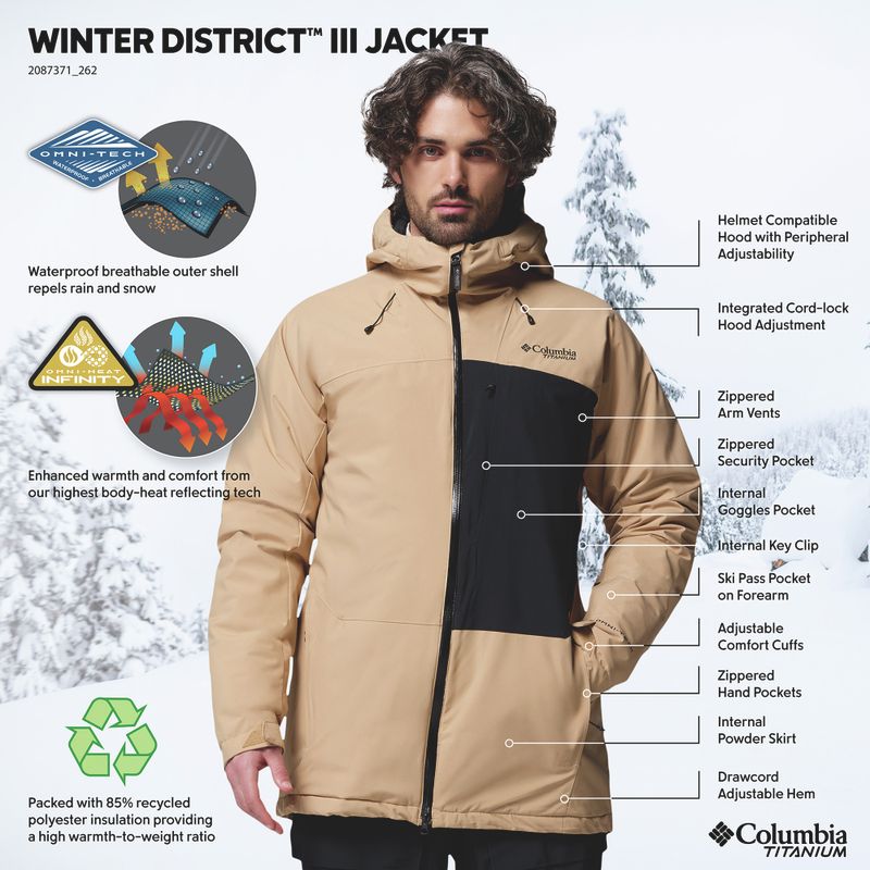 Pánská lyžařská bunda Columbia Winter District III canoe/black 15