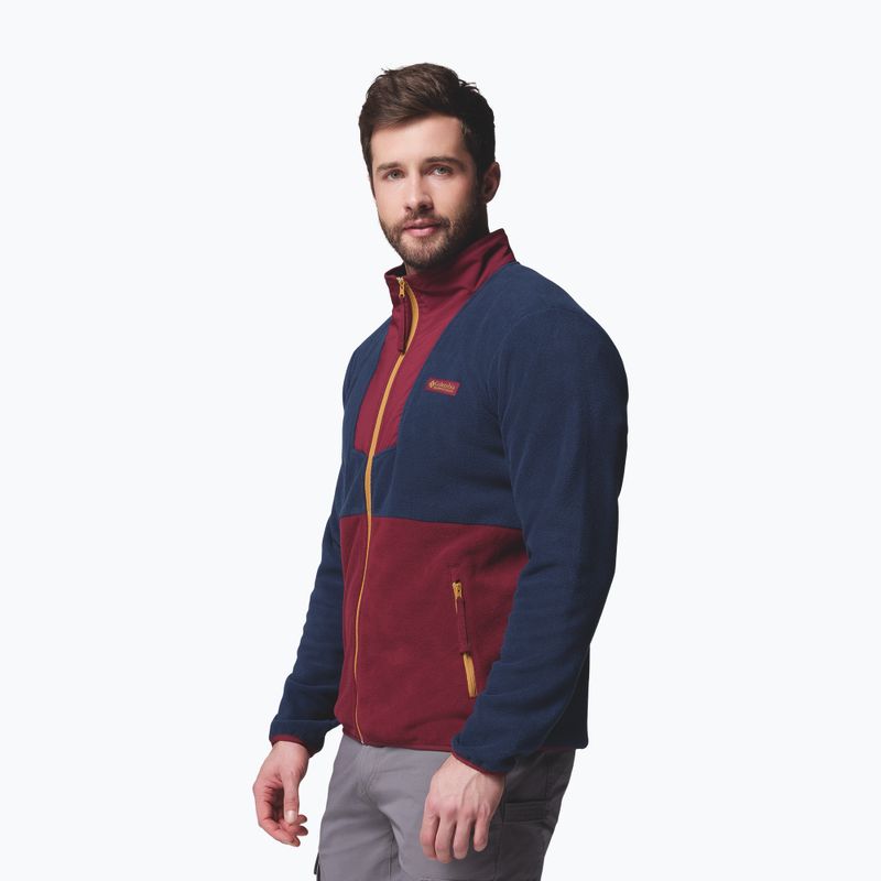 Pánská fleecová mikina Columbia Sequoia Grove FZ Fleece rich wine/collegiate navy 4