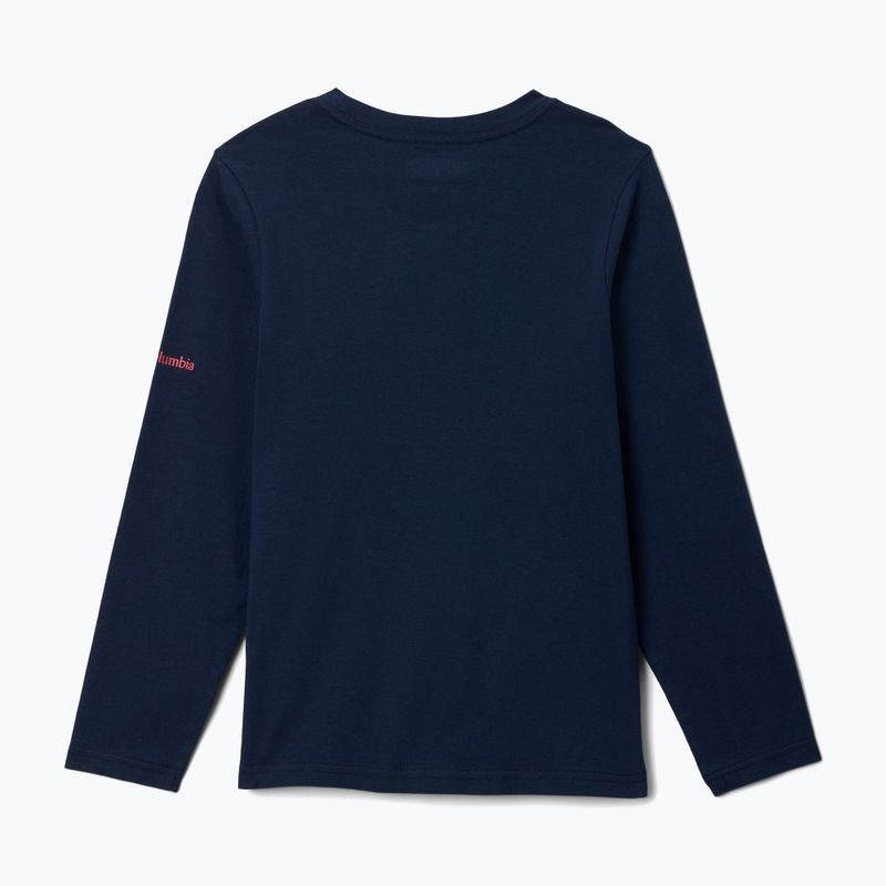 Dětské trekingové tričko Longsleeve Columbia Dobson Pass Graphic Tee collegiate navy/hike on 2