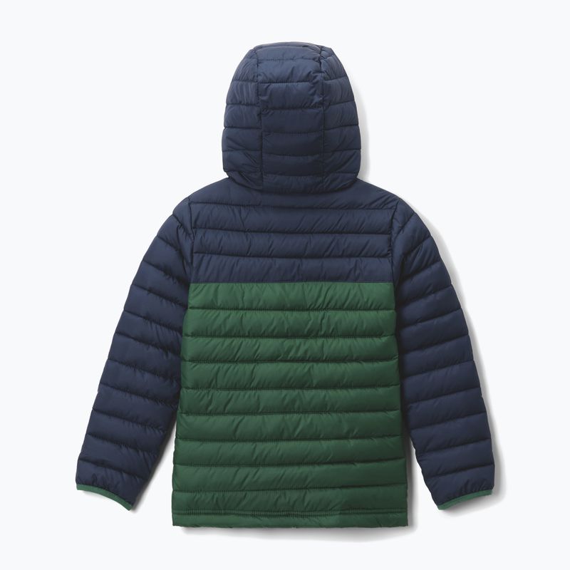 Dětská bunda Columbia Powder Lite II Hooded rain forest/collegiate navy 9