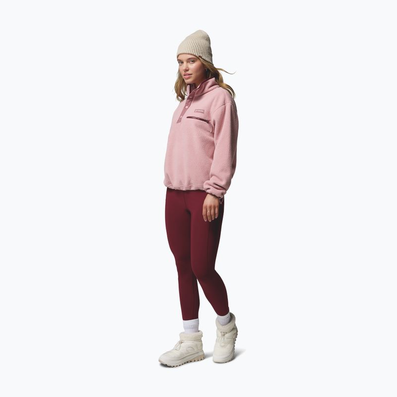 Dámská fleecová mikina Columbia Helvetia II Cropped Half Snap Fleece eraser pink/fig/rich wine 2