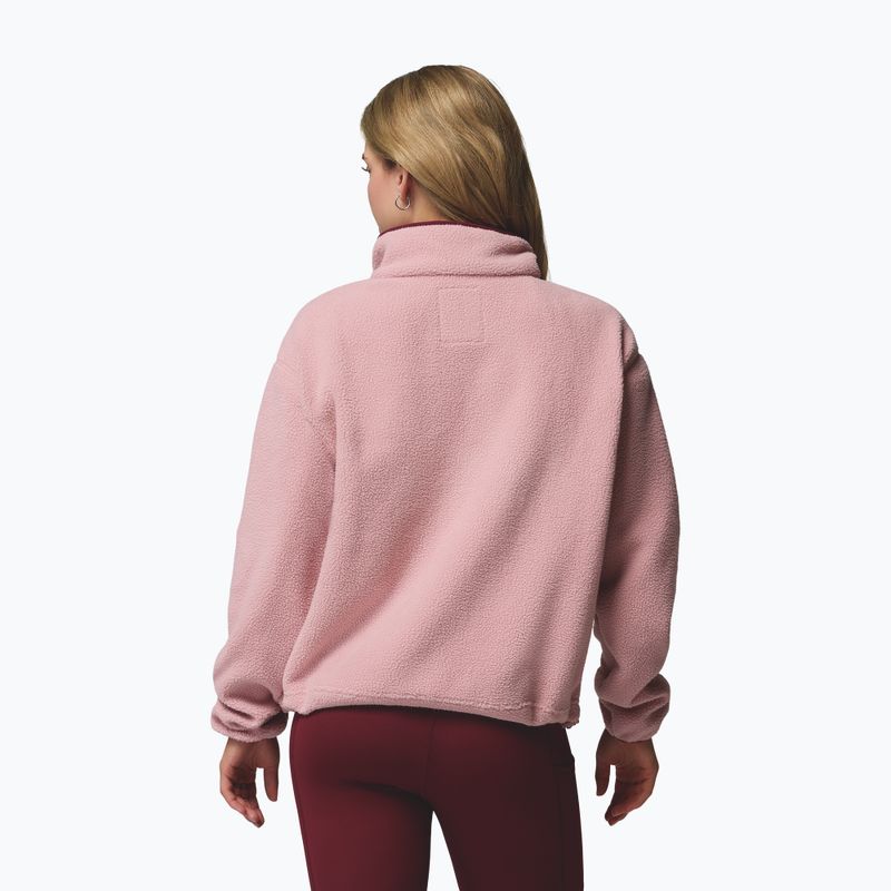 Dámská fleecová mikina Columbia Helvetia II Cropped Half Snap Fleece eraser pink/fig/rich wine 3