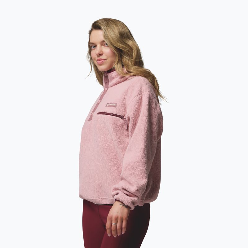 Dámská fleecová mikina Columbia Helvetia II Cropped Half Snap Fleece eraser pink/fig/rich wine 4