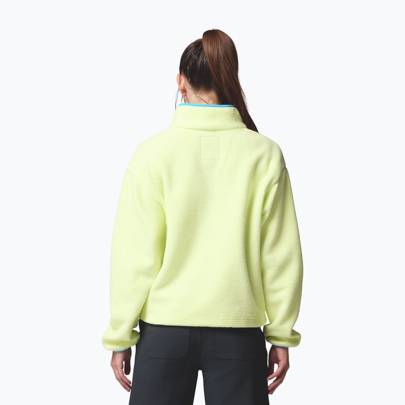 Dámská fleecová mikina Columbia Helvetia II Cropped Half Snap Fleece citron haze/black/compass blue 3