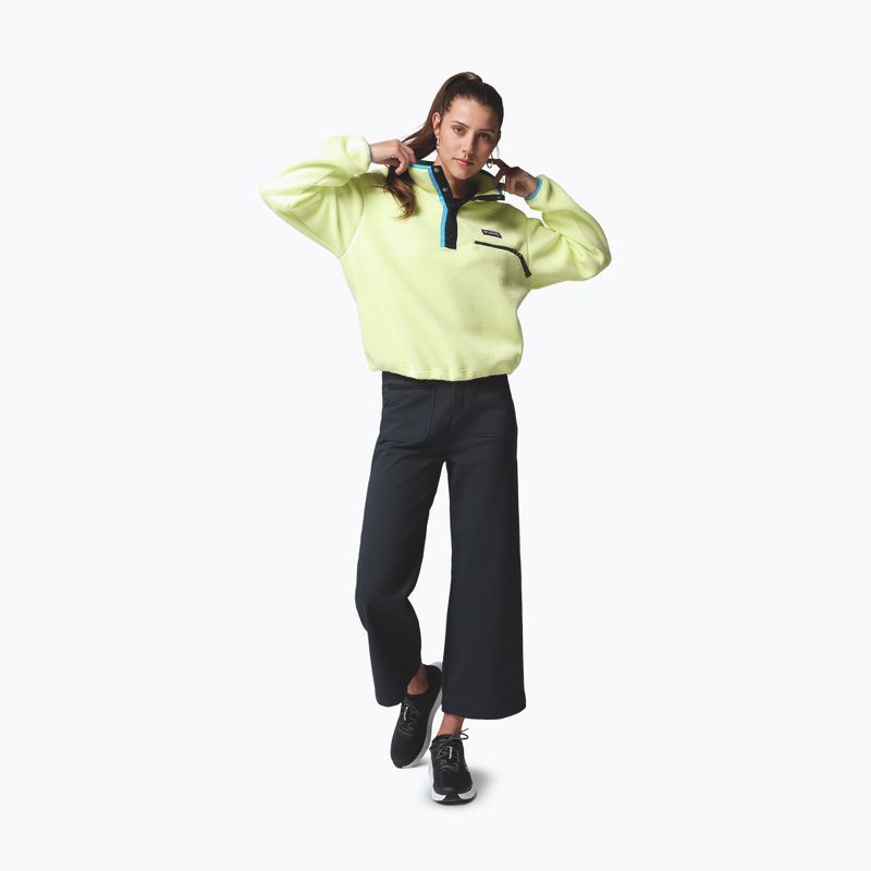 Dámská fleecová mikina Columbia Helvetia II Cropped Half Snap Fleece citron haze/black/compass blue 4