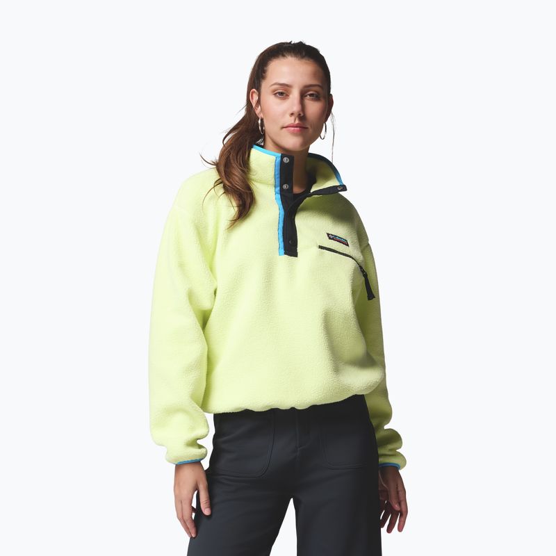 Dámská fleecová mikina Columbia Helvetia II Cropped Half Snap Fleece citron haze/black/compass blue 6