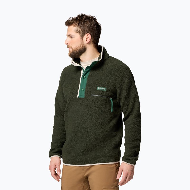 Pánská fleecová mikina Columbia Helvetia II Half Snap Fleece Green Space 4