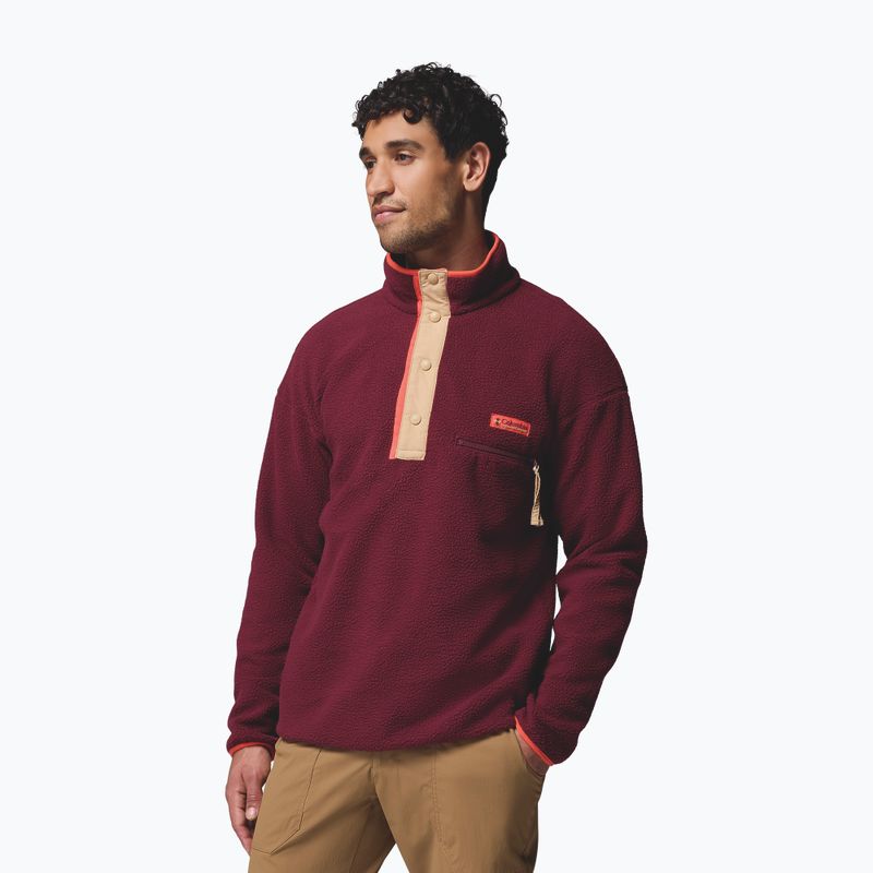 Pánská fleecová mikina Columbia Helvetia II Half Snap Fleece rich wine 4