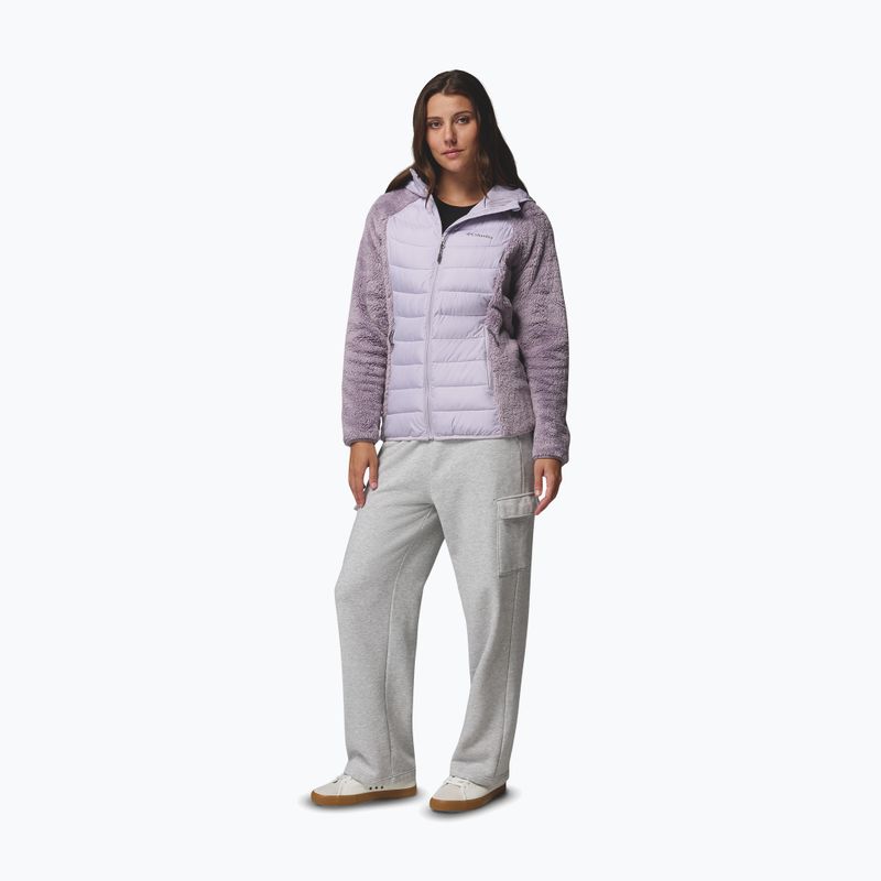 Dámská hybridní bunda Columbia Powder Lite II Sherpa Hybrid shale purple/lavender pearl 2