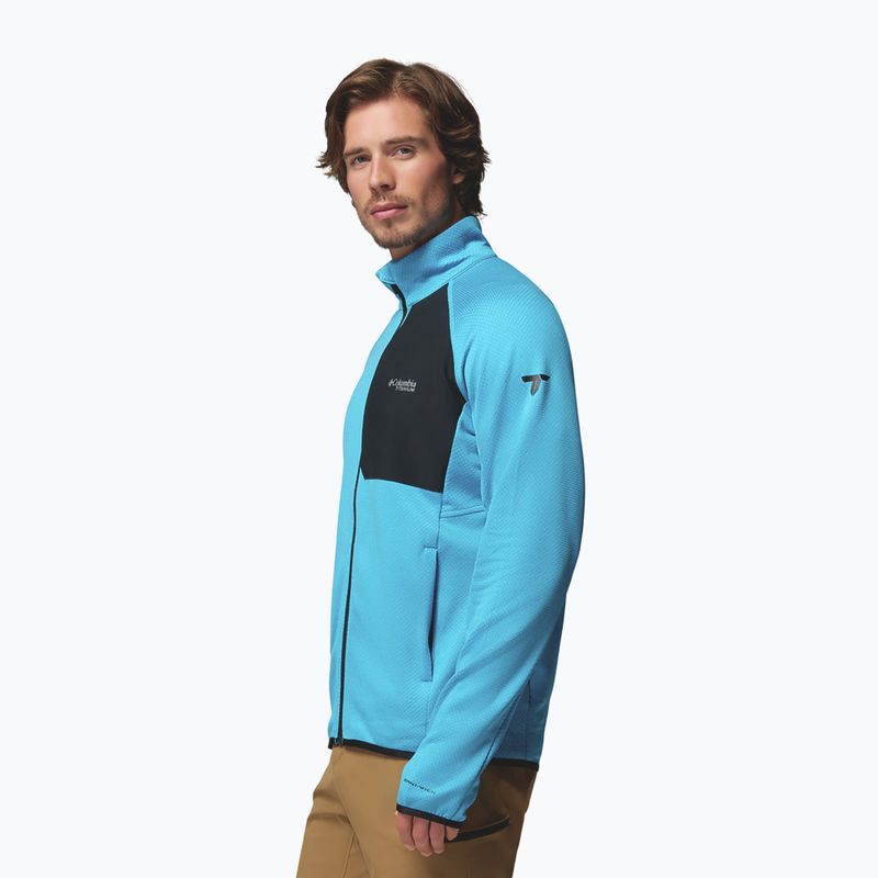 Pánská trekingová mikina Columbia Triple Canyon Grid Fleece Full Zip II compass blue heather/black 4