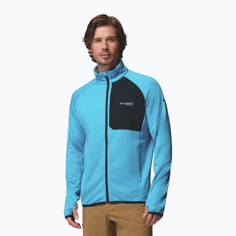 Pánská trekingová mikina Columbia Triple Canyon Grid Fleece Full Zip II compass blue heather/black 5