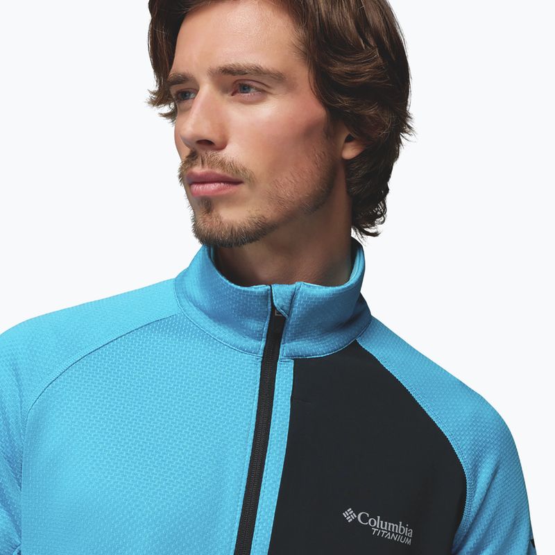 Pánská trekingová mikina Columbia Triple Canyon Grid Fleece Full Zip II compass blue heather/black 6