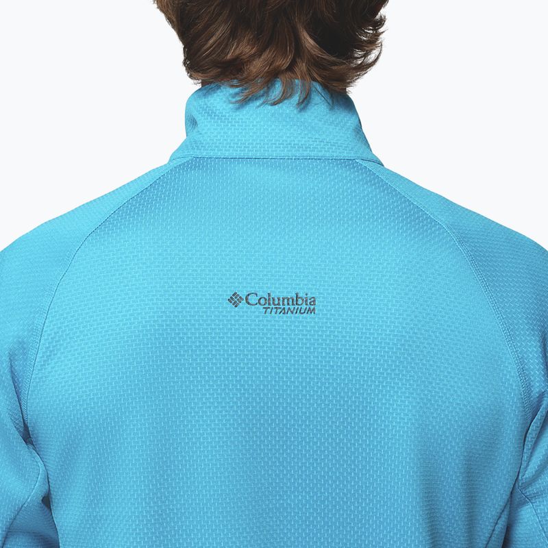 Pánská trekingová mikina Columbia Triple Canyon Grid Fleece Full Zip II compass blue heather/black 7