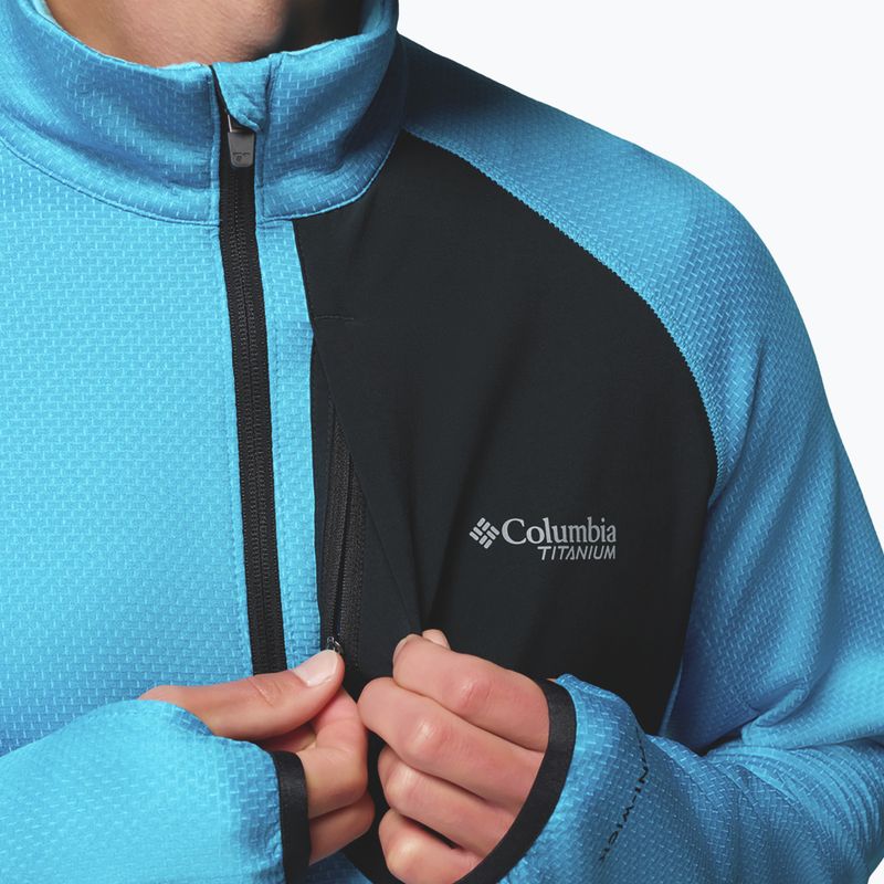 Pánská trekingová mikina Columbia Triple Canyon Grid Fleece Full Zip II compass blue heather/black 8
