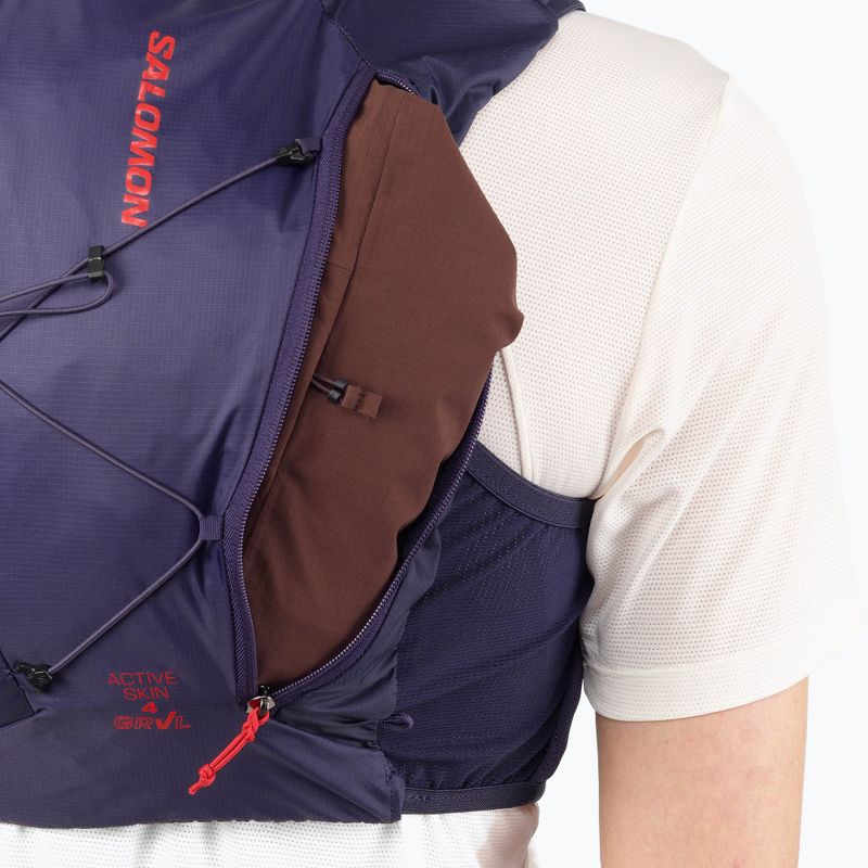 Běžecká vesta Salomon Active Skin 4 GRVL martime blue / astral aura / haute red 7