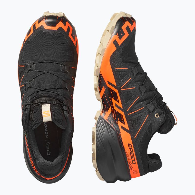 Pánské běžecké boty Salomon Speedcross 6 GTX černé/šokující oranžové/bílé pepřové 6