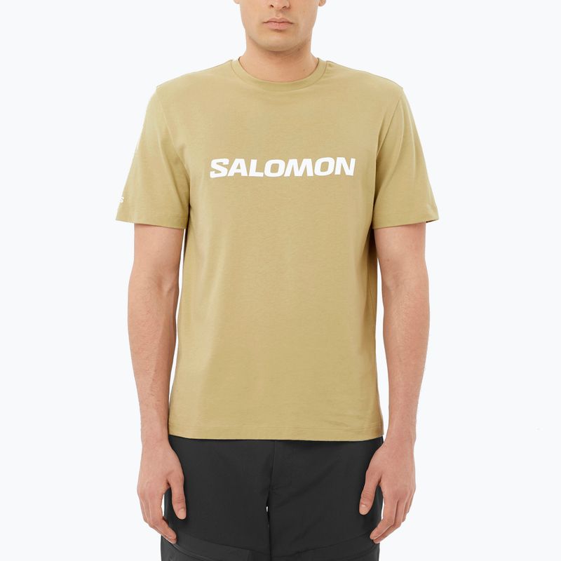 Pánské tričko Salomon Logo grey green