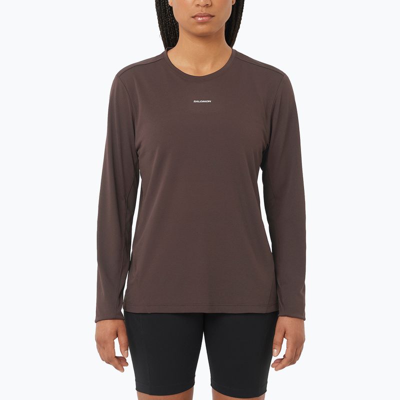 Dámské tričko Longsleeve Salomon Shakeout Core coffe bean