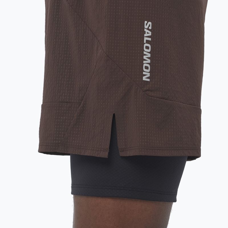 Pánské běžecké šortky Salomon Sense 2IN1 coffee bean 4
