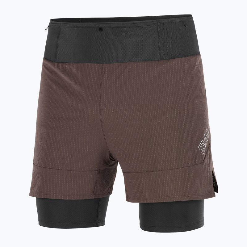 Pánské běžecké šortky Salomon Sense 2IN1 coffee bean 6