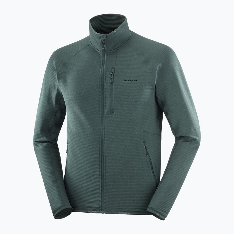 Pánská trekkingová mikina Salomon Essential Lighwarm Full Zip green gables 3