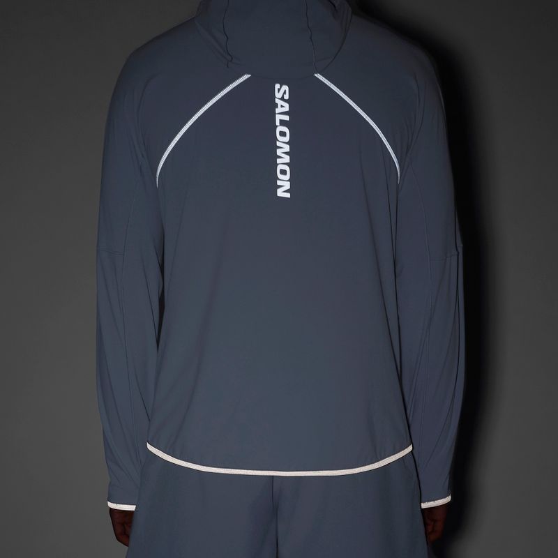 Pánská běžecká bunda Salomon Sense Aero Hybrid Half Zip Hooded trade winds 6