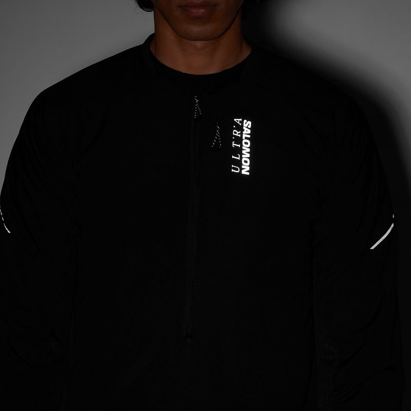 Pánská běžecká mikina Salomon Ultra Fleece Deep Black 7