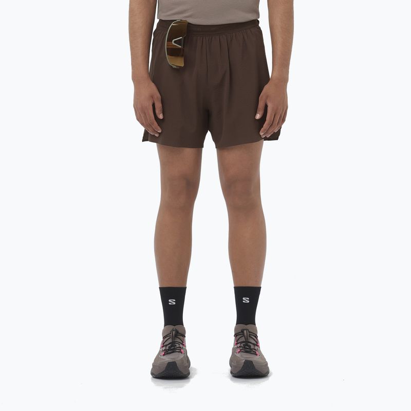 Pánské běžecké šortky Salomon Sense Aero Stow 5" coffee bean
