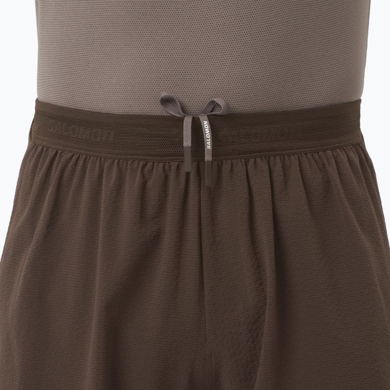 Pánské běžecké šortky Salomon Sense Aero Stow 5" coffee bean 4