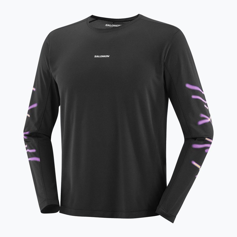 Pánské běžecké triko s dlouhým rukávem Salomon Shakeout Core deep black 3