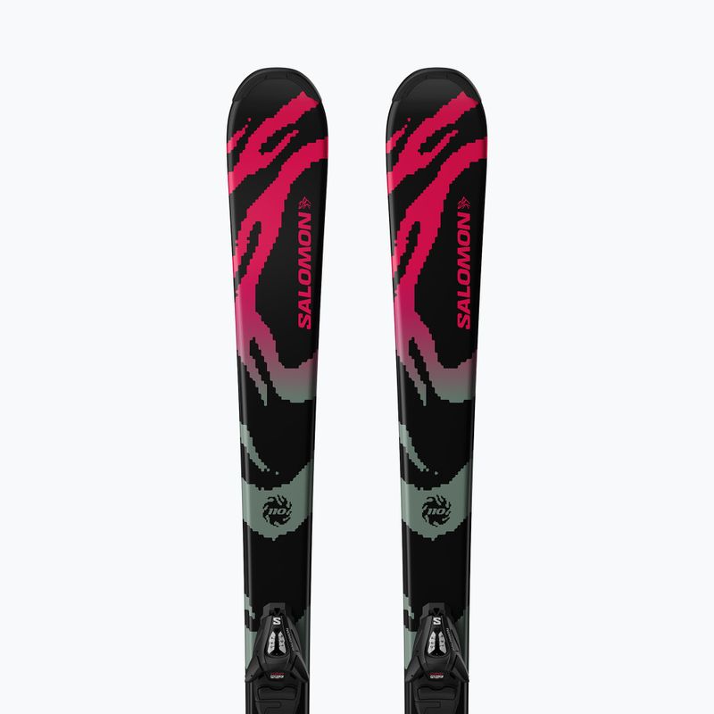 Dětské sjezdové lyže + vázání Salomon QST Jr Black S + C5 GW black/neon punch 5