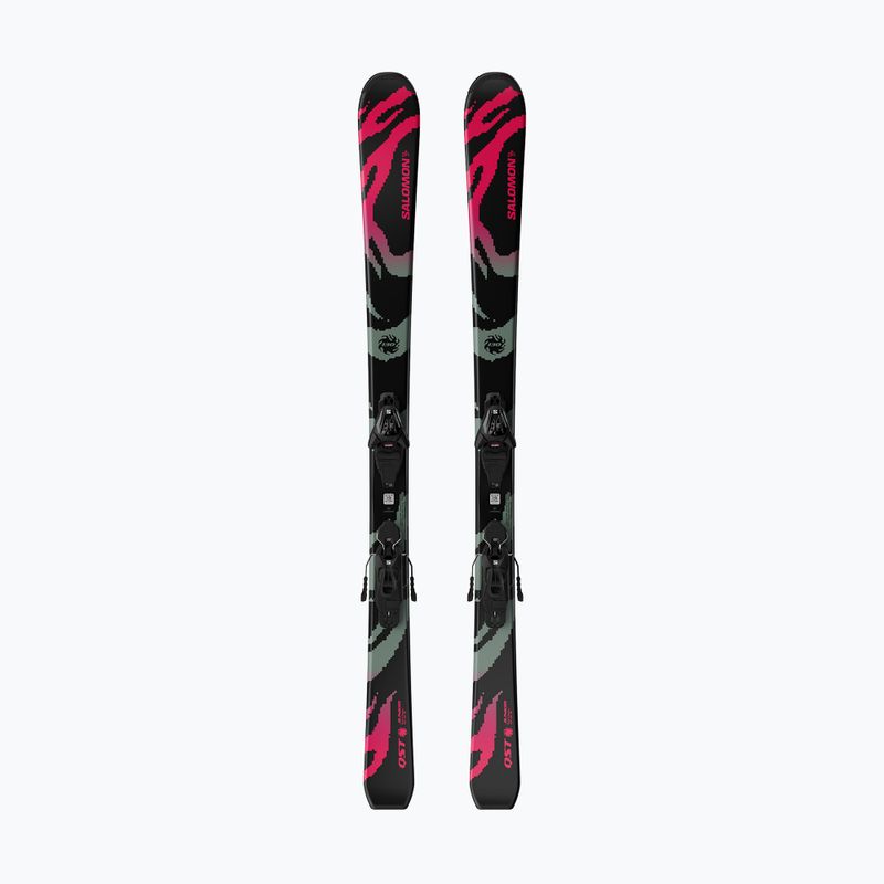 Dětské sjezdové lyže + vázání Salomon QST Jr Black M + L6 GW black/neon punch