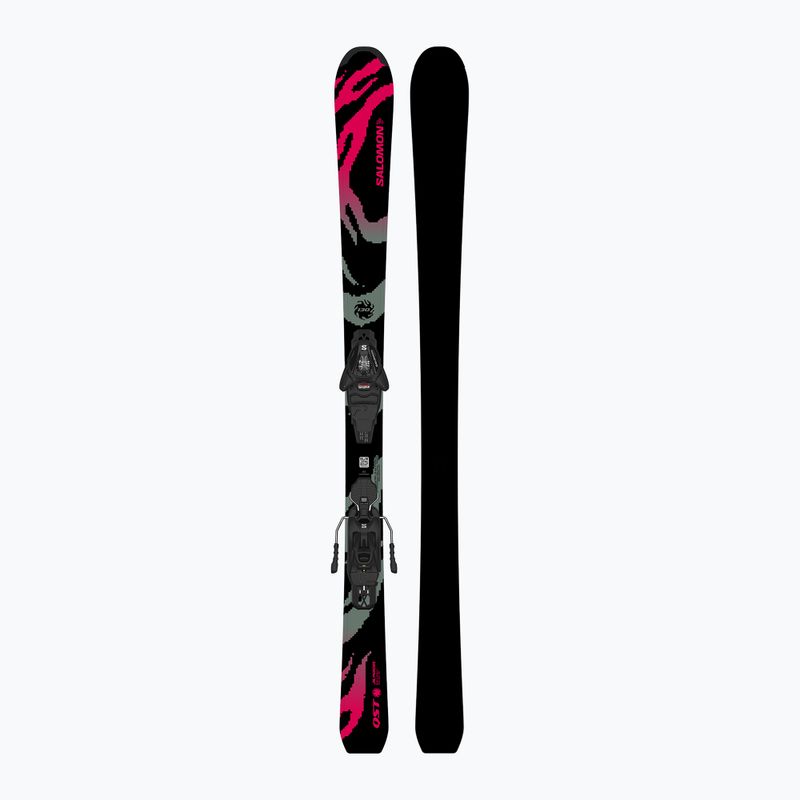 Dětské sjezdové lyže + vázání Salomon QST Jr Black M + L6 GW black/neon punch 3