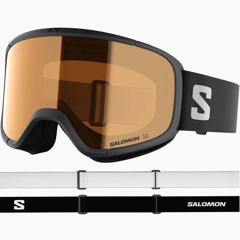 Dětské lyžařské brýle Salomon Rio S2 black/flash tonic orange 2