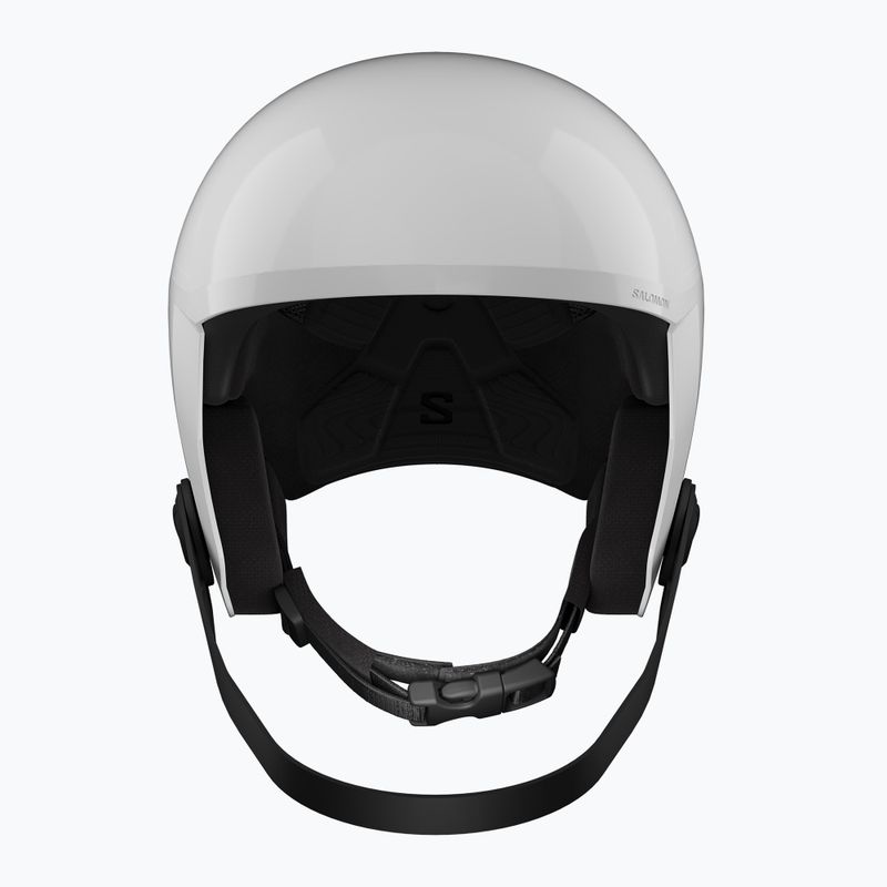 Dětská lyžařská helma Salomon Equipe Fis + Chinguard Jr white/race blue 2