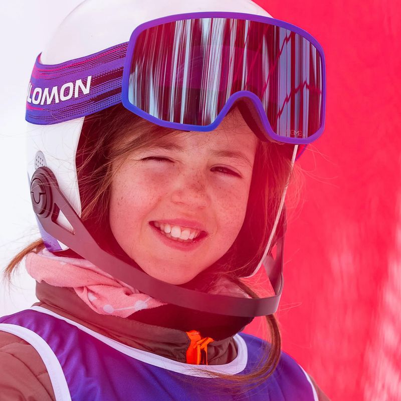 Dětská lyžařská helma Salomon Equipe Fis + Chinguard Jr white/race blue 6
