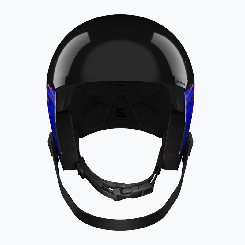 Dětská lyžařská helma Salomon Equipe Fis + Chinguard Jr black/flames 2