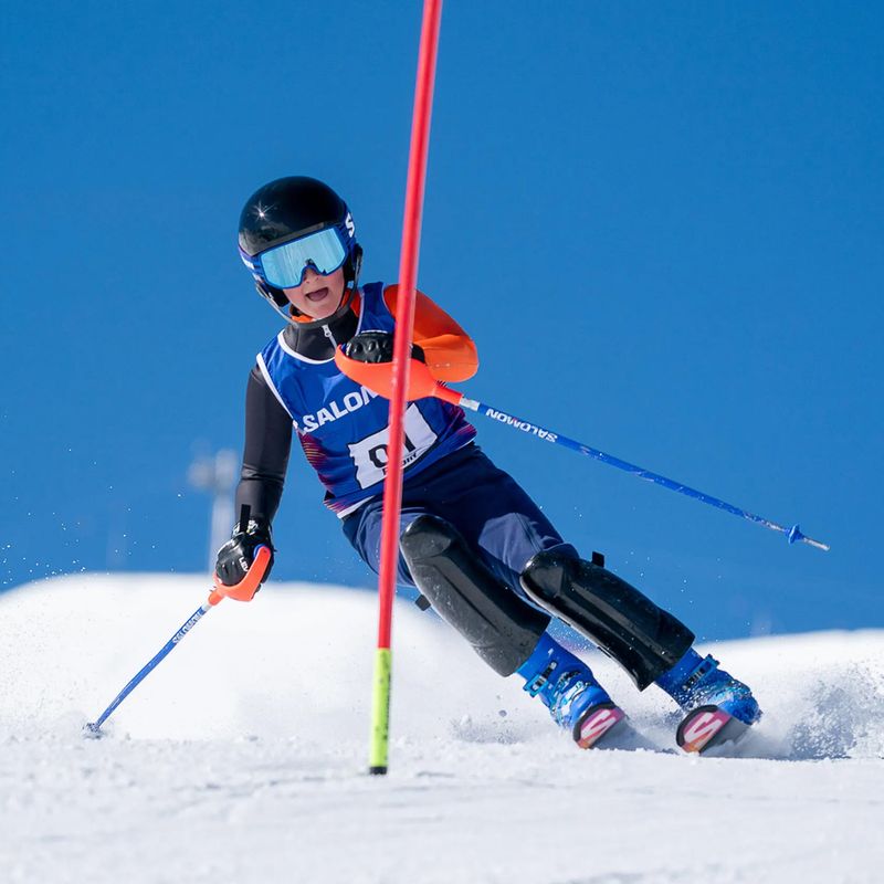 Dětská lyžařská helma Salomon Equipe Fis + Chinguard Jr black/flames 8