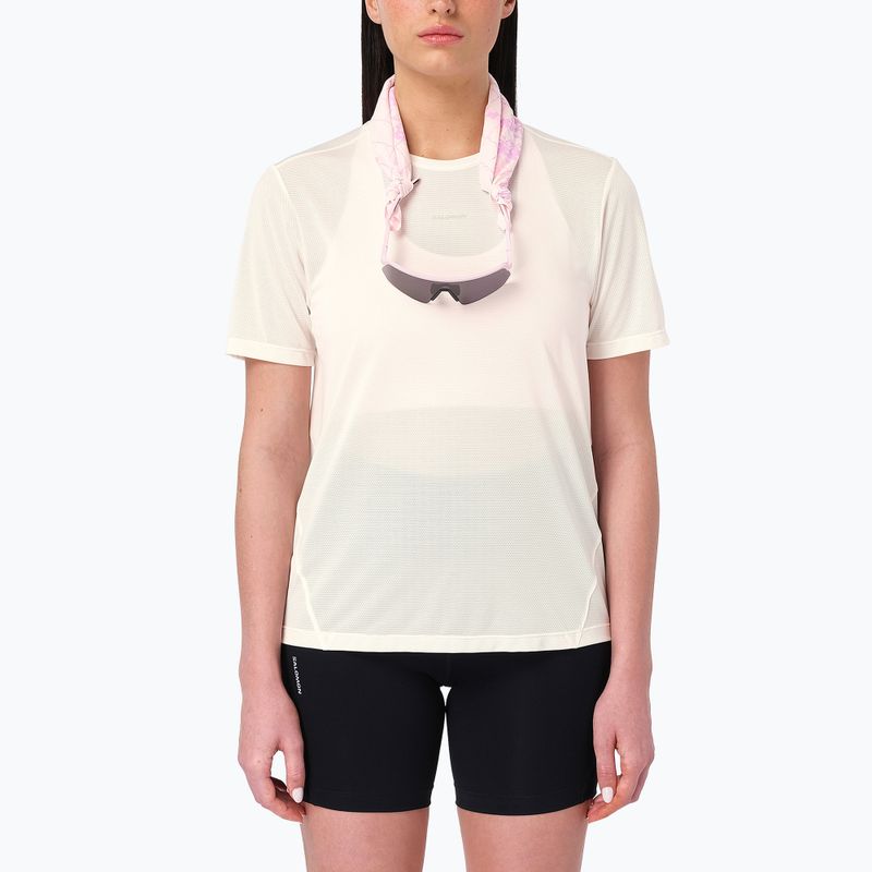 Dámské běžecké tričko Salomon Shakeout Core GFX SS Tee whisper white/pink frosting