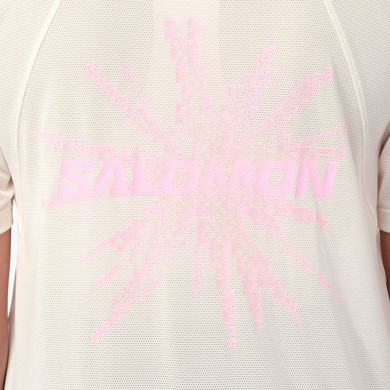 Dámské běžecké tričko Salomon Shakeout Core GFX SS Tee whisper white/pink frosting 4