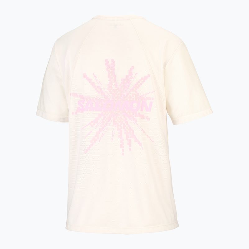 Dámské běžecké tričko Salomon Shakeout Core GFX SS Tee whisper white/pink frosting 6