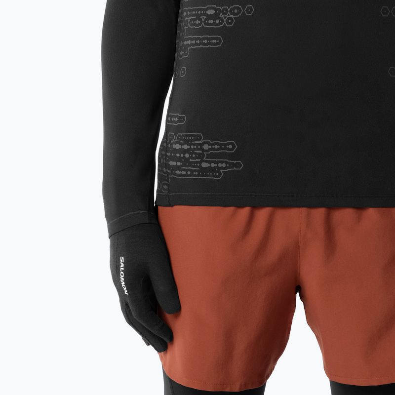 Pánské běžecké tričko Longsleeve Salomon Sense Aero GFX Tee LS deep black/black beauty 3