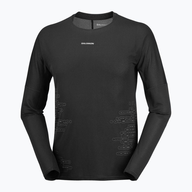 Pánské běžecké tričko Longsleeve Salomon Sense Aero GFX Tee LS deep black/black beauty 4