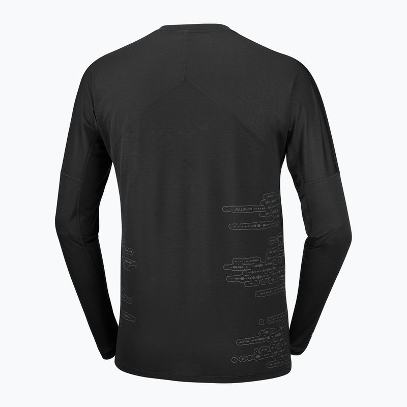 Pánské běžecké tričko Longsleeve Salomon Sense Aero GFX Tee LS deep black/black beauty 5