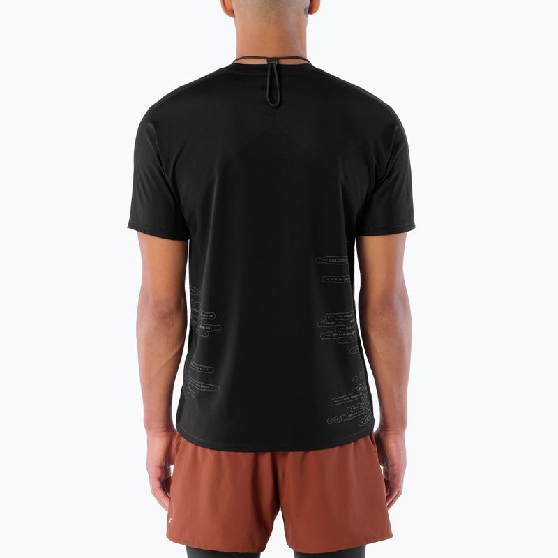 Pánské běžecké tričko Salomon Sense Aero GFX Tee SS deep black/black beauty 2