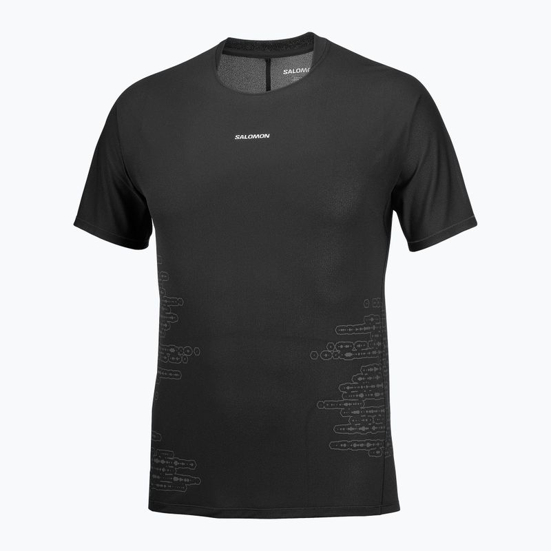 Pánské běžecké tričko Salomon Sense Aero GFX Tee SS deep black/black beauty 4