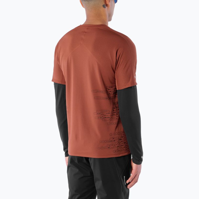 Pánské běžecké tričko Salomon Sense Aero GFX Tee SS burnt umber/coffee bean 2