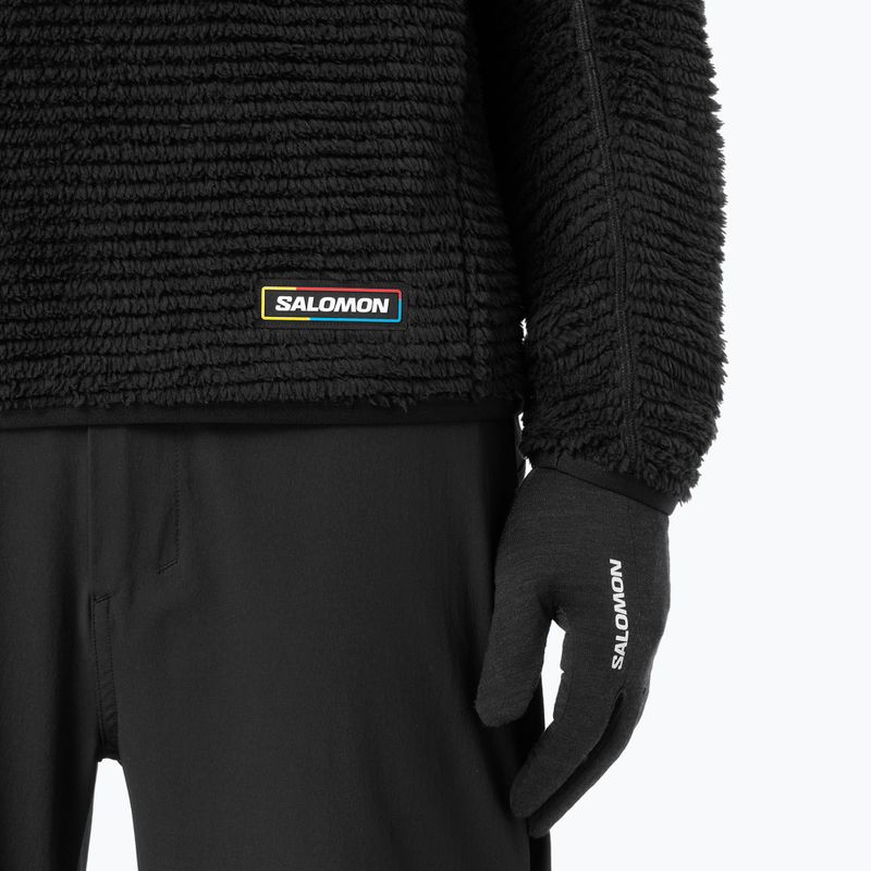 Pánská fleecová mikina Salomon Thernova Fleece Hoodie deep black 5